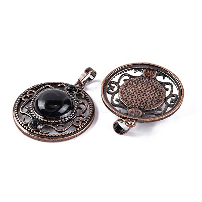 Natural Obsidian Pendants G-Q158-03-07-1