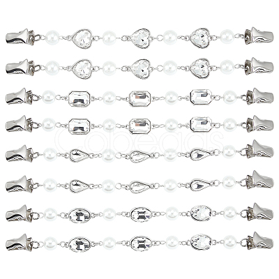 8Pcs 4 Styles Alloy Cardigan Clips HJEW-PH02390-1