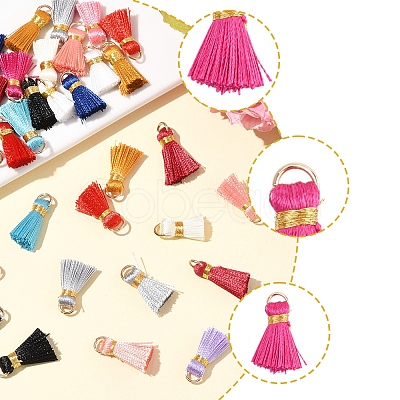 20Pcs Handmade Polycotton(Polyester Cotton) Tassel Decorations FIND-FS0003-27G-1