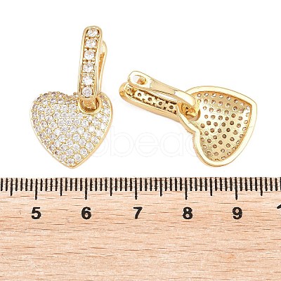 Brass Micro Pave Clear Cubic Zirconia Hoop Dangle Earrings EJEW-G471-30D-G-1