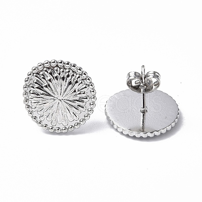 Non-Tarnish 304 Stainless Steel Flower Stud Earrings for Women EJEW-F300-15P-1