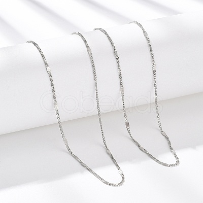 2MM 304 Stainless Steel Curb Chain Necklaces NJEW-T016-13P-1