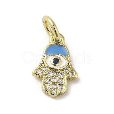 Brass Micro Pave Cubic Zirconia Charms KK-E092-25G-02-1