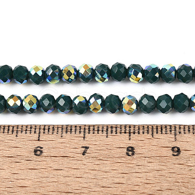AB Color Plated Opaque Glass Rondelle Beads Strands EGLA-T029-4mm-09L-1