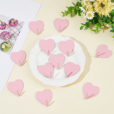 12Pcs Iron Heart-shaped Adhesive Hook AJEW-CN0005-59B-1
