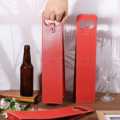 4Pcs PU Leather Single Wine Bottle Tote Carrier Bags CON-CA0001-028C-1