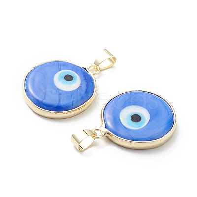 Handmade Evil Eye Lampwork Pendants LAMP-F031-02G-06-1