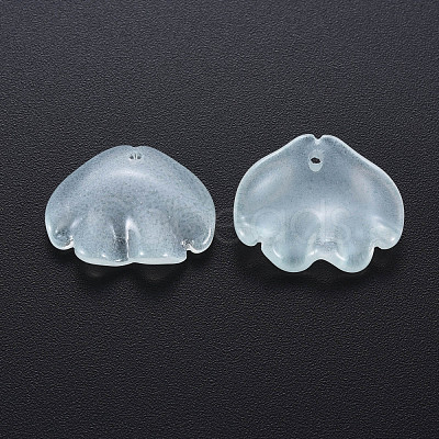 Transparent Baking Paint Imitation Jade Glass Pendants DGLA-Q025-001B-1