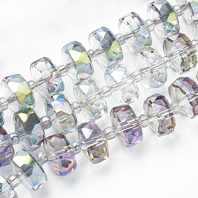 Electroplat Glass Beads Strands EGLA-Q092-8mm-D01-1