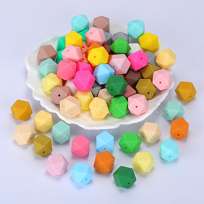 Hexagonal Silicone Focal Beads SI-JX0020A-85-1