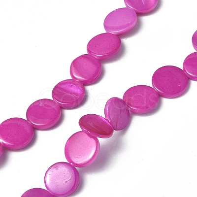 Spray Painted Natural Freshwater Shell Beads Strands SHEL-C003-05E-1