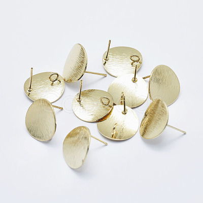 Electroplated Brass Stud Earring Findings KK-G331-21G-NF-1