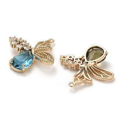 Glass with Golden Brass Pendants GLAA-G111-06G-1