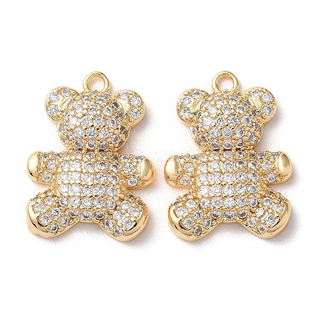 Real 18K Gold Plated Brass Micro Pave Cubic Zirconia Pendants KK-Q779-07G-01-1