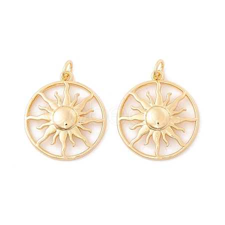 10Pcs Rack Plating Brass Pendants ZIRC-SZ0004-18-1