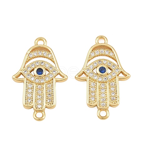 Brass Micro Pave Marine Blue Cubic Zirconia Connector Charms CU-CBAB719-07G-B-1