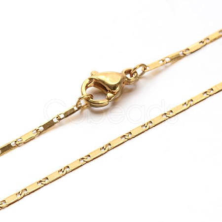 304 Stainless Steel Mariner Link Chain Necklaces NJEW-O058-14G-1