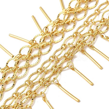 3-Row Brass Textured Oval Link Chains CHC-L053-01G-04-1
