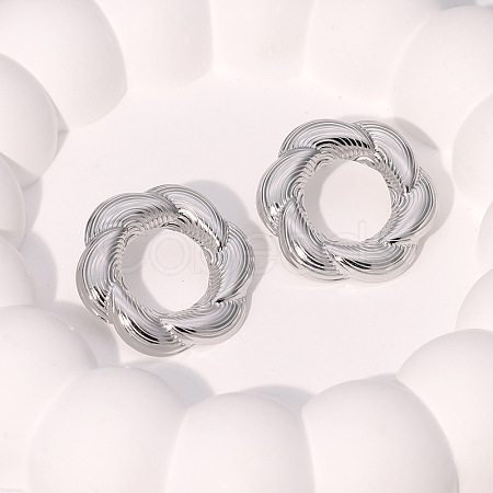 304 Stainless Steel Stud Earrings FS-WG05E3D-02-1