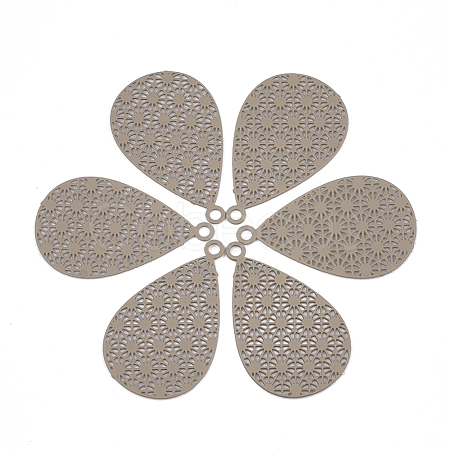 430 Stainless Steel Filigree Pendants X-STAS-S108-25B-07-1