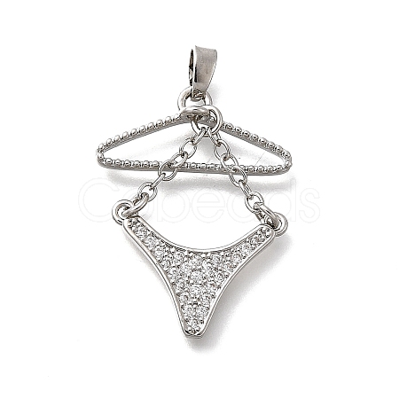 Brass Micro Pave Cubic Zirconia Charms KK-P336-03A-P-1