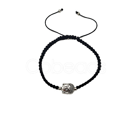 Alloy Buddha Bead Braided Bead Bracelets NI5372-8-1