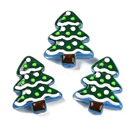 Christmas Theme Handmade Lampwork Beads LAMP-I027-07N-1
