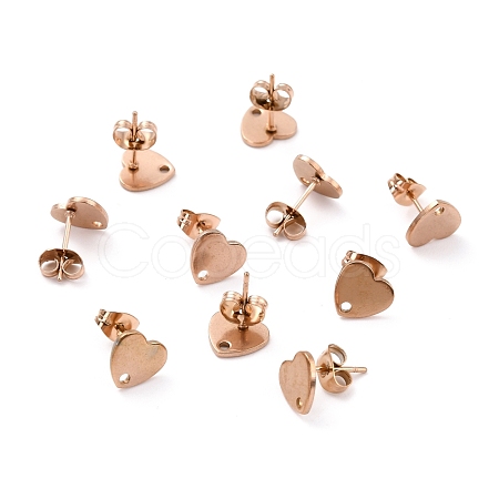 Ion Plating(IP) 304 Stainless Steel Stud Earring Findings STAS-I183-07A-07RG-1
