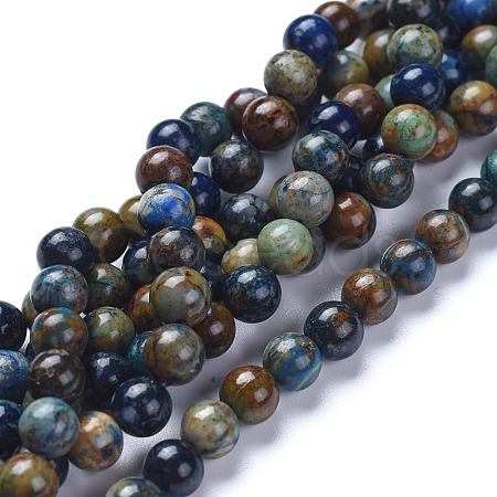 Natural Chrysocolla Beads Strands G-L505-24-6mm-1