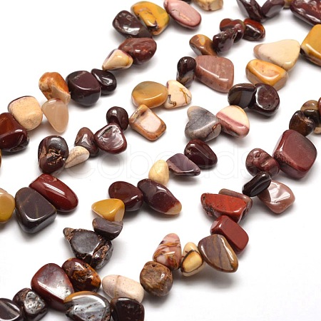 Natural Mookaite Chip Bead Strands G-M204-50-1