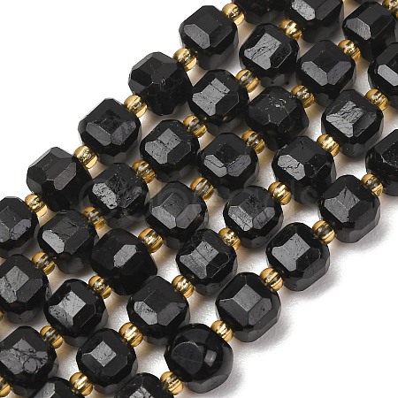 Natural Black Tourmaline Beads Strands GG-CBAC972-A04-01-1