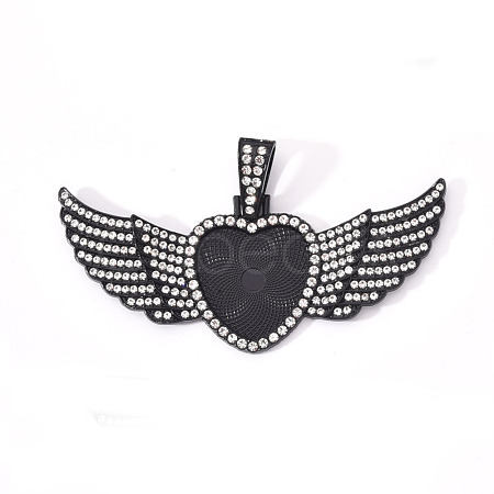 Alloy Pendant Cabochon Settings PALLOY-S107-002EB-RS-1