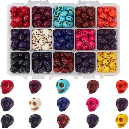 Halloween Theme Dyed Synthetic Turquoise Bead Strands G-GA0001-04-1