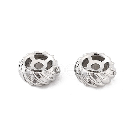 Brass Micro Pave Clear Cubic Zirconia Spacer Beads LS-KK-K371-31P-1