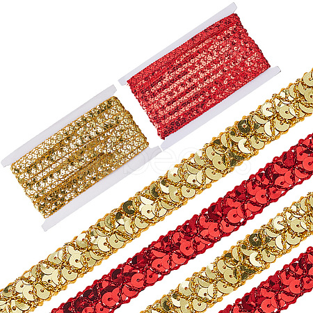 2Pcs 2 Colors Plastic & Polyester Paillette Beads OCOR-CY0002-10A-1