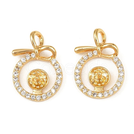 Brass Micro Pave Clear Cubic Zirconia Peg Bails KK-B137-16G-1