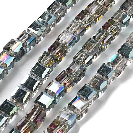 Electroplate Glass Beads Strands EGLA-H108-01A-HP01-1