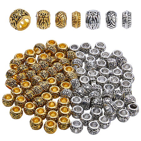 30Pcs 6 Styles Tibetan Style Alloy European Beads FIND-FH0017-41-1