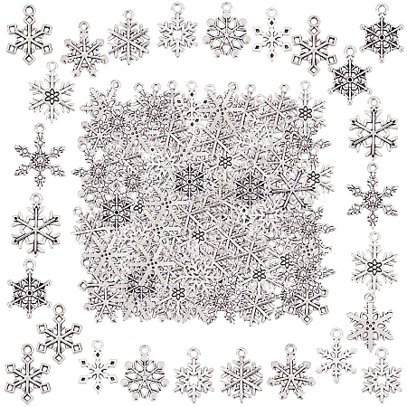 120Pcs 12 Style Tibetan Style Alloy Pendants TIBE-SC0001-63-1