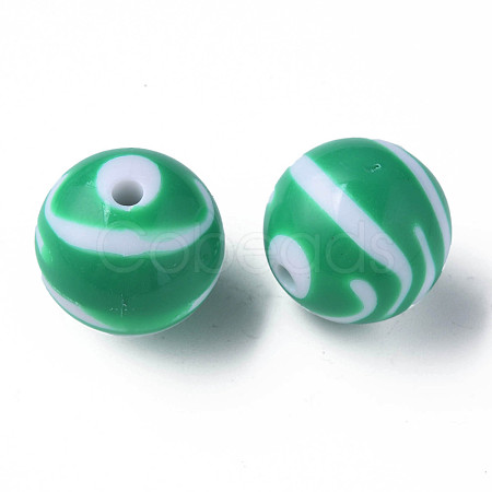Opaque Striped Acrylic Beads MACR-S373-27C-07-1