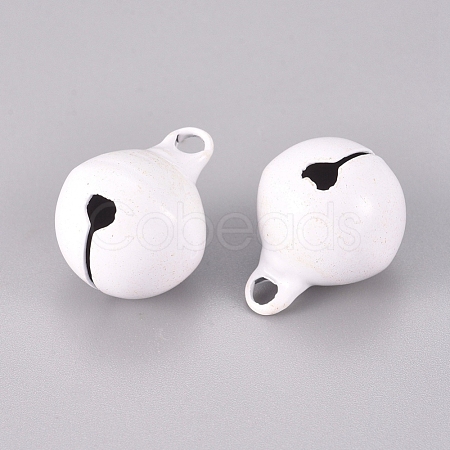 Baking Paint Iron Bell Pendants IFIN-WH0052-03F-1