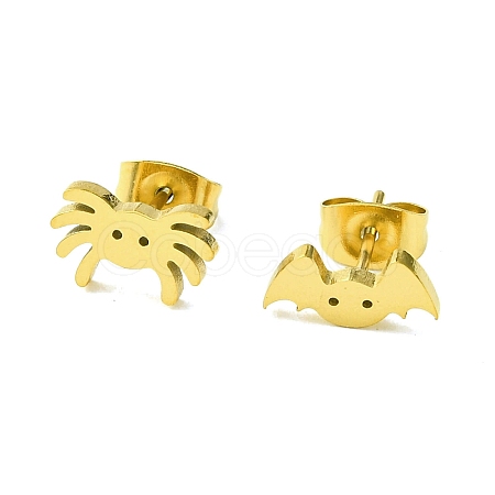 Cute Little Animal Theme 304 Stainless Steel Stud Earrings EJEW-B041-04F-G-1