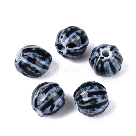 Vintage Porcelain Corrugated Beads PORC-N013-11C-1
