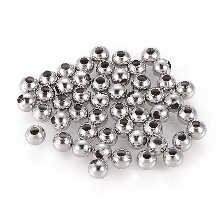 Non-Tarnish 304 Stainless Steel Round Seamed Beads A-STAS-R032-2mm-1