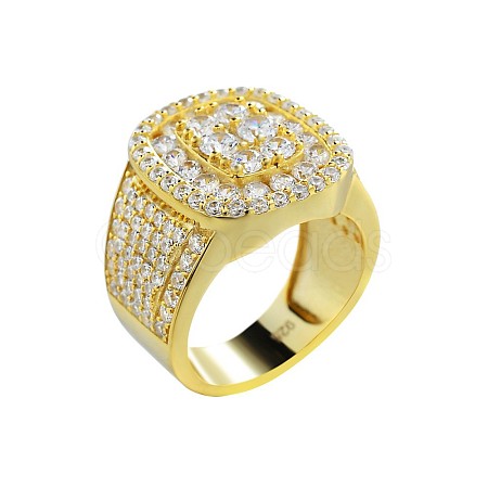Square Alloy with Crystal Rhinestone Finger Rings FS-WG4A2D8-36-1
