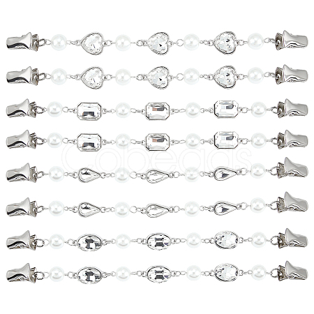 8Pcs 4 Styles Alloy Cardigan Clips HJEW-PH02390-1