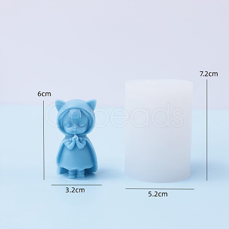 Girl DIY Food Grade Silicone Statue Candle Molds PW-WG28108-01-1