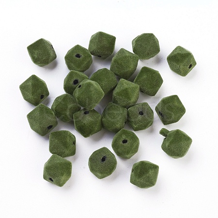 Flocky Acrylic Beads OACR-I001-C01-1