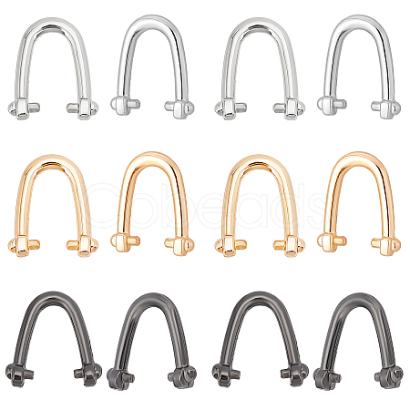 12 Sets 3 Colors Alloy Bag Side U Ring Hook DIY-WR0001-87-1