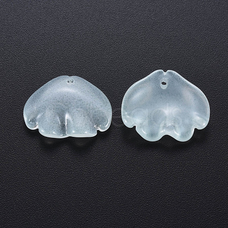 Transparent Baking Paint Imitation Jade Glass Pendants DGLA-Q025-001B-1